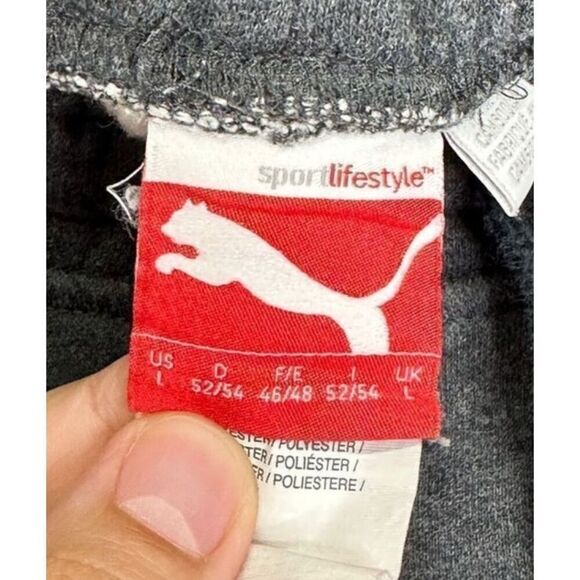 Puma Gray Sweatpants Lounge Wear Size Large Drawstring Logo - Picture 5 of 5